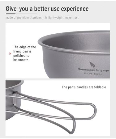 Boundless Voyage Titanium Frying Pan + Lid | Ultra-Light Camping Cookware | A-Ti2065C (1000ml) | Picnic Skillet Griddle Tableware - Buy Online on GoSupps.com