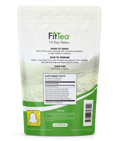 Fit Tea 14 Day Detox Tea for Weight Loss - Clinically Tested Slim Tea for Belly Fat - Detox Cleanse Drink for Women and Men - Buy Online on GoSupps.com