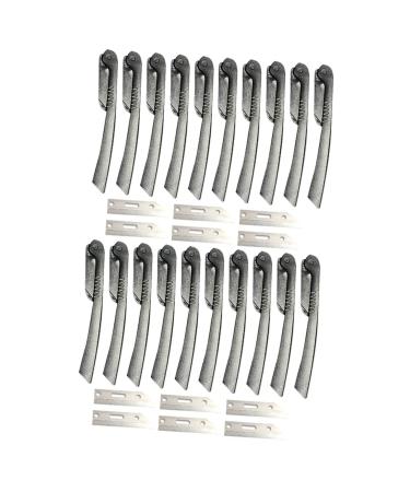 Minkissy 2 sentences 10 pieces dermaplaning-shaving tool Show eyebrow kit eyebrow remover beauty face razor dermaplaning face make-up tools 14.5x2cmx2pcs blackx2st