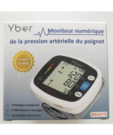 Ybor Automatic Blood Pressure Monitor 2.4" Extra Large LCD Display & Adjustable Wrist Cuff 99x2 Reading Memory for Home Use - Buy Online on GoSupps.com