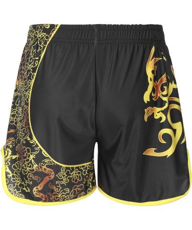 QinCiao Muay Thai Shorts for Men and Women - Black Medium | MMA Gym Boxing Kickboxing Fitness Trunks - Buy Online on GoSupps.com