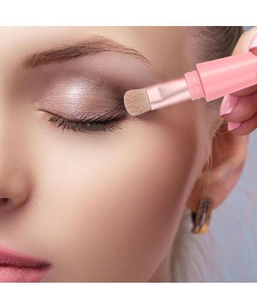 Double Ended Makeup Brush 4 in 1 Retractable Travel Cosmetic Brush Precision Makeup Sponge for Powder Eyeshadow Portable Cosmetics Tools for Daily Life Pink - Buy Online on GoSupps.com