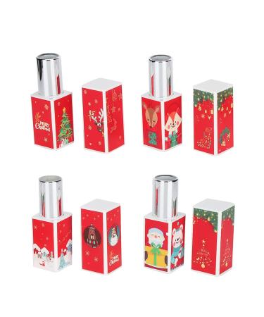 4pcs DIY Square Lipstick Tubes - Refillable Empty Lip Gloss Containers - Christmas Style for DIY Cosmetics - Buy Online on GoSupps.com