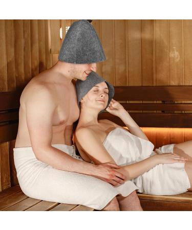 Tofficu 4-Piece Wool Sauna Hat Set | Felt Bathing Cap for Sauna & Shower | Russian Banya Head Protection (Gray) - Buy Online on GoSupps.com