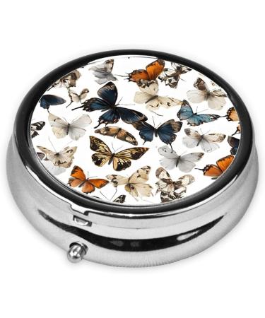 Spring Floral Butterfly Mini Pill Box - 3 Compartment Travel Organizer for Home & Office - Buy Online on GoSupps.com