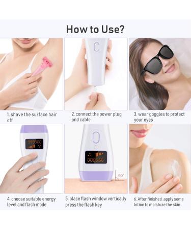 IPL Hair Removal Set 8 Pcs OOWOLF - 999,900 Flashes Permanent Painless Hair Remover for Women and Men - At-Home Whole Body IPL Hair Remover for Armpits, Legs, Arms, Face, Bikini - Buy Now! - Buy Online on GoSupps.com