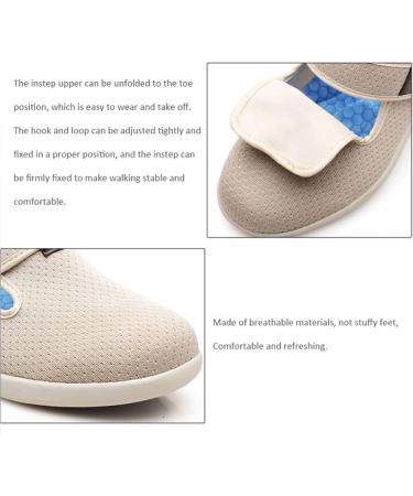 KXSM Unisex Wide Width Diabetes Shoes for Diabetic Edema & Plantar Fasciitis - Beige, Size 40 - Buy Online on GoSupps.com