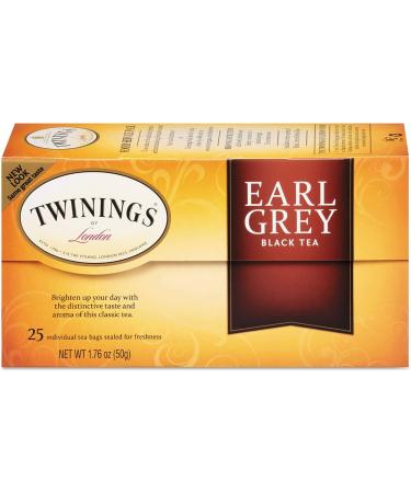 Twinings Earl Grey Black Tea - 25 Tea Bags (1.76 oz) - Premium Flavor & Aroma - Buy Online on GoSupps.com