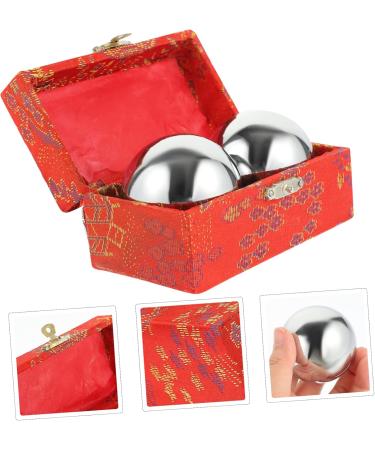 Buy Besportble Baoding Balls Set - Chinese Hand Massage & Exercise Training Balls - Metal Health Care Box - 5x5x5cm Silver - International Shipping Available - Buy Online on GoSupps.com