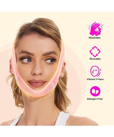 JUNDAJIR Reusable Face Strap V Line Mask Double Chin Reducer Chin Up Patch Chin Strap V Shaped Face Slimming Belt V Shaped Face Mask for Women Sagging - Buy Online on GoSupps.com