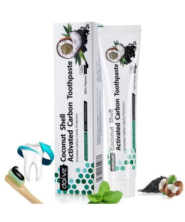 JXJFOZ Whitening activated charcoal toothpaste - Fluoride-free black toothpaste - Natural charcoal whitening - Active toothpaste - White teeth - 120 g
