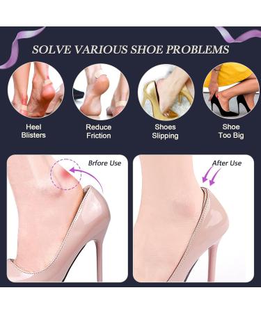 Heel Pads for Women | Gel Heel Inserts & Grips | Comfort & Pain Relief for Loose Shoes (4 Pairs) - 2 Beige + 2 Black - Buy Online on GoSupps.com