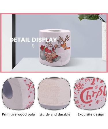 Dewedrt 5 Styles Santa Paper Roll Tissue Paper Towels Christmas Decorations Xmas Santa Office Room Toilet Paper 5 Roll - Buy Online on GoSupps.com