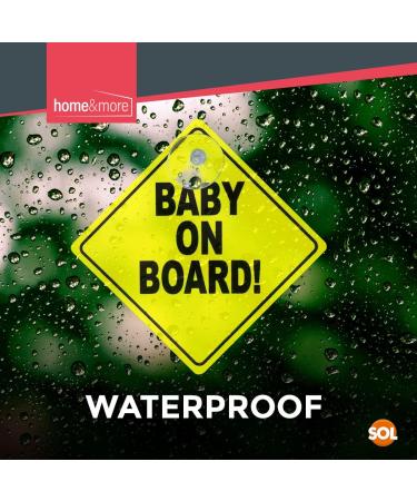 2pk Bright Yellow Baby On Board Sign for Car | Child on Board Car Sign | Powerful Suction Cups | Glass Surface Attachment - Buy Online on GoSupps.com