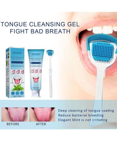 Higyee Tongue Cleaning Gel - Portable Mint Oral Cleaner & Tongue Scraper for Fresh Breath - Buy Online on GoSupps.com