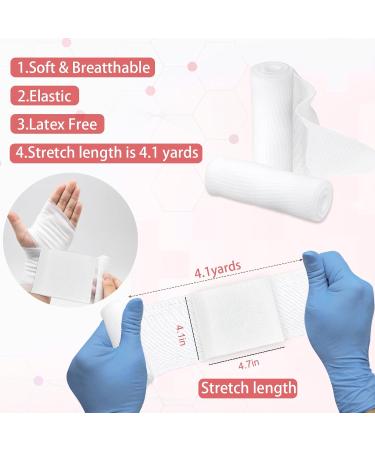 24 Pack Sterile Gauze Rolls Bandages - 4in x 4.1 yd Latex-Free Elastic Bandage for Professional Wound Care | Medical & First Aid Supplies - Buy Online on GoSupps.com