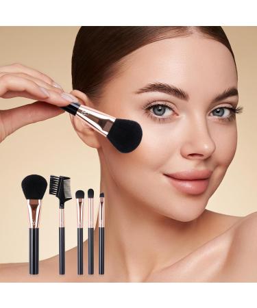 Travel Makeup Brushes Set - 5PCS Mini Cosmetic Brushes Kit with Pouch for Foundation Eyeshadow Lip & Blush - Professional Quality Makeup Tools for Easy Application - Buy Online on GoSupps.com