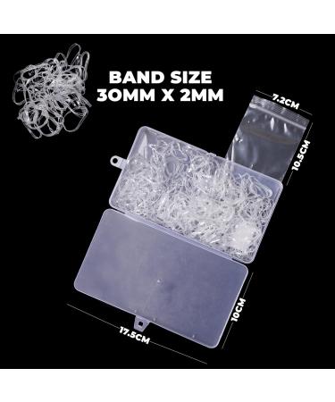 Clear Small Elastic Hair Bands (1000 pcs) + Hair Band Remover Cutter | Mini Hair Elastics Bands/Ties with Storage Box - Women and Girls - Buy Online on GoSupps.com