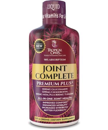 Tropical Oasis Joint Complete Premium Plus - Glucosamine Chondroitin MSM Plus 800mg Turmeric - 98% Max Absorption – 32oz - Buy Online on GoSupps.com