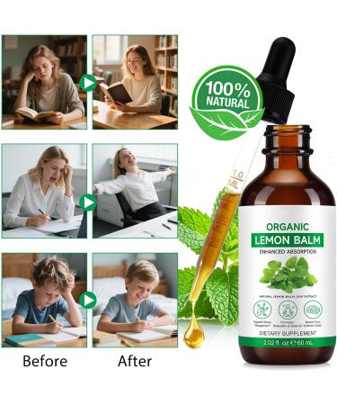 WELOSUER Organic Melissa Lemon Balm Extract Herbal Supplement Leaf Extract Drops, Natural Lemons Balm Drops for Relaxation, Plant Nutrient Solution, Vegan, Sugar & Alcohol-Free Calming Supplement - Buy Online on GoSupps.com