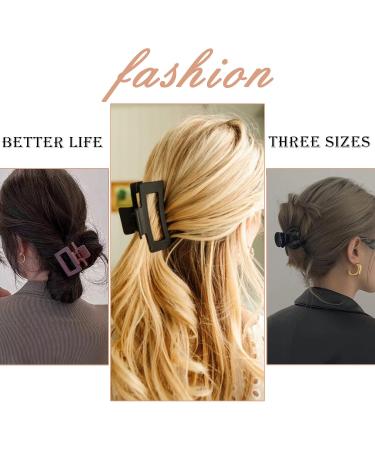 12 Pack Neutral Rectangular and Octopus Hair Clips for Women & Girls - Strong Hold Matte Claw Hair Clips for Thick & Thin Hair - Buy Online on GoSupps.com