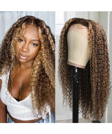 Beauty Forever #TL412 Curly Highlight 22 Inch Lace Front Wig - Brazilian Remy Human Hair Honey Blonde 13x4 Lace Frontal Pre Plucked 150% Density for Black Women - Buy Online on GoSupps.com