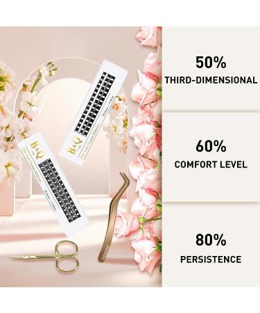 Lash Clusters Ribbon 160 D Curl Individual Lashes DIY Extensions Mega Volume with Applicator Tool & Scissors | B&Q LASH (B03+B05 10-16MIX) - Buy Online on GoSupps.com