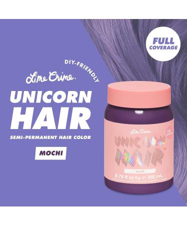 Lime Crime Unicorn Hair Dye in Mochi Lavender - Vegan & Cruelty-Free Semi-Permanent Hair Color - Moisturizing & Conditioning - Sugary Citrus Vanilla Scent - Buy Online on GoSupps.com