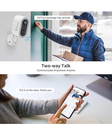 Jennov 2K Wireless Outdoor & Indoor Camera Wi-Fi Battery Powered Camera with AI Smart Color Night Vision - Pack Of 2 - Buy Online on GoSupps.com