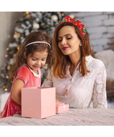 Bohue Rhinestone Pearl Knotted Headband Christmas Wide Headband Fashion Hair Bands Cross Knot Twisted Girl Hair Accessories for Christmas Party (Green) - Buy Online on GoSupps.com
