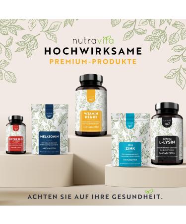 Premium Vitamin D3 & K2 Tablets - 240 High-Dose Vegetarian Tablets for Healthy Bones Muscles & Immune System - Nutravita Sonnenvitamine - Buy Online on GoSupps.com