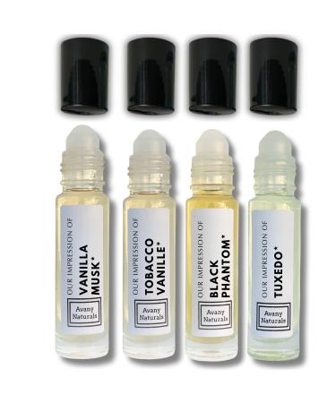 Replicant Cologne For Men - Mini Perfume Set Fragrance Body Oil Sample Cologne for Men Roller Perfume Man Perfume 4 Pc (Vanilla Set)