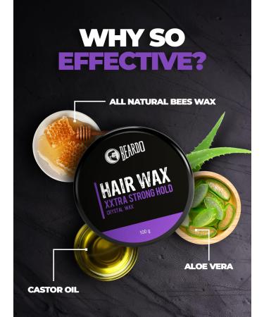 Beardo XXtra Stronghold Hair Wax 100 gm | Crystal Hair Wax for Men | Extra Strong Hold & Glossy Finish | Best Hair Styling Product - 3.4Fl Oz - Buy Online on GoSupps.com