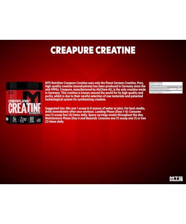 MTS Nutrition Creapure Creatine Powder - Unflavored Muscle Growth & Recovery Supplement - 80 Servings for Optimal Performance - Buy Online on GoSupps.com