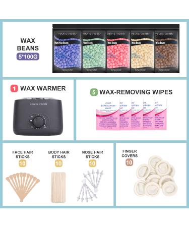 Professional Wax Warmer Kit for Home Waxing - YOUNG VISION Wax Beads Heater for Eyebrow, Bikini, and Brazilian Hair Removal - Buy Online on GoSupps.com