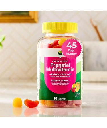 Prenatal Multivitamin Gummies with DHA & Folic Acid Fruit Flavor 90 Count 45-Day Supply Daily Prenatal Wellness Support Before During & After Pregnancy - Buy Online on GoSupps.com