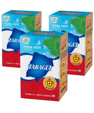 Taragui Yerba Mate 60 Teabags (180g) |Mate tea from Argentina - the ripening period is 12 months |Detox and energy drink tea bags traditional 0.18 kg