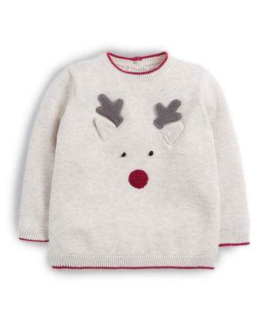 Katies Playpen - Baby Best Buys Mamas & Papas Knitted Christmas Reindeer Jumper with 3D Antlers & Ears 100% Cotton - Newborn Brown