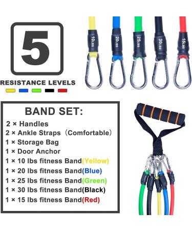 AGM Resistance Tapes Set | Exercise Rubber Bands with Handles for Home Fitness Training - Buy Online on GoSupps.com