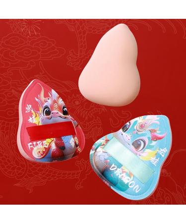 Powder Puff - Dragon Pattern Setting Powder Puff Pressed Powder Applicator Pad Makeup Sponges with Storage Box Beauty Makeup Tools - Buy Online on GoSupps.com