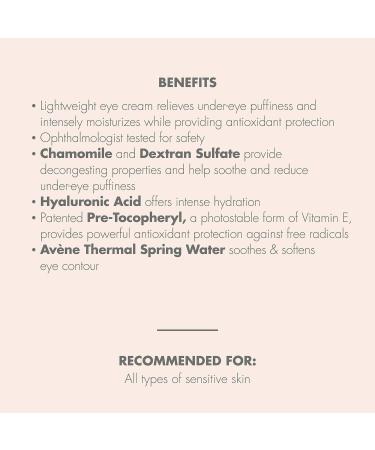 Eau Thermale Avene Soothing Eye Contour Cream 0.33 oz - Fragrance Free for Eczema Prone & Sensitive Skin - Buy Online on GoSupps.com