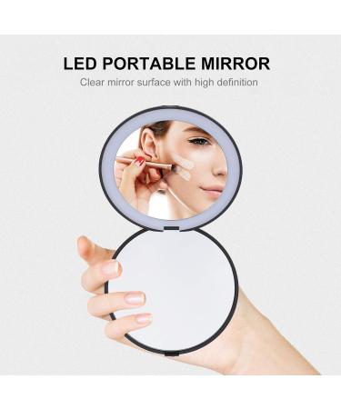 Led Portable Mirror Small Compact Mirror Travel Mirror Folding Vanity Magnifying Pocket Mirror Small Womens Wallet Woman Wallet Ladies Wallets Girl Mirror Mini Miss Magnifier Abs - Buy Online on GoSupps.com