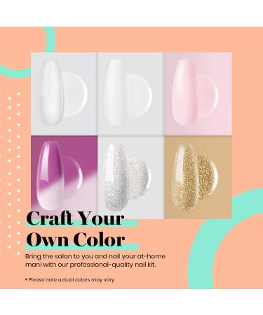 Beetles Poly Extension Gel Nail Kit - 6 Colors 30g Gel with Mini Nail Lamp & Accessories - DIY Manicure Starter Kit for Women - Mother's Day Gift - A-Glitter 6pcs - Buy Online on GoSupps.com