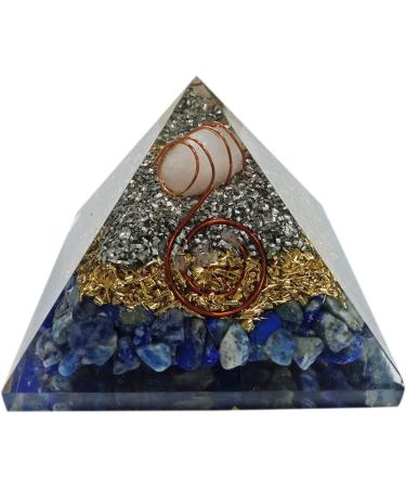 Large Lapis Lazuli Orgone Pyramid - EMF Protection Crystal Energy Generator for Meditation & Healing - Buy Online on GoSupps.com