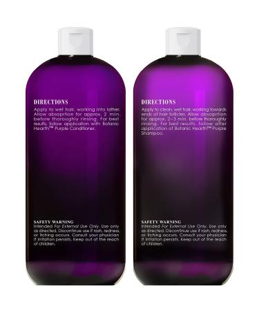 BOTANIC HEARTH Purple Shampoo and Conditioner Set for Blonde, Silver & Gray Hair - Enhances Highlights - Sulfate & Paraben Free - 16 fl oz each - Buy Online on GoSupps.com