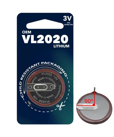 OEM VL2020 - Rechargeable Battery - Lithium Coin 3V 90 Degree Tab