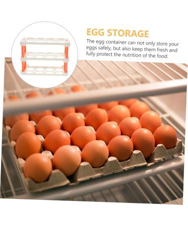 KOMBIUDA Fridge Eggs Holder Egg Grid Eggs Clear Plastic Containers Clear Plastic Tray Plastic Egg Holder Household Crisper Transparent 22.3X16.2X10.1CM - Buy Online on GoSupps.com