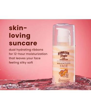 Hawaiian Tropic Weightless Hydration Lotion Sunscreen for Face SPF 30 1.7oz (4 PACK) | Travel Size Sunscreen Oil Free Face Sunscreen Sunblock Face Mini Sunscreen SPF 30 1.7oz (1.7 fl. oz. 4) - Buy Online on GoSupps.com