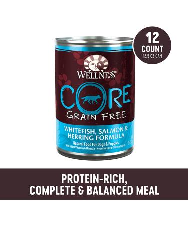 Wellness CORE Grain-Free Canned Dog Food - Whitefish, Salmon & Herring, 12.5 oz (Pack of 12) - Buy Online on GoSupps.com