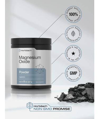 Horb ach Magnesium Oxide Powder | 400mg | 8 Ounces (227 g) | Vegetarian Non-GMO and Gluten Free Supplement - Buy Online on GoSupps.com